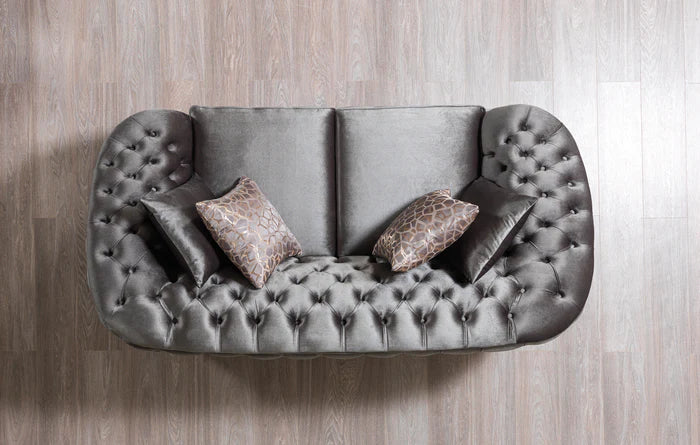 Lupino Gray Velvet Loveseat, 79 in.