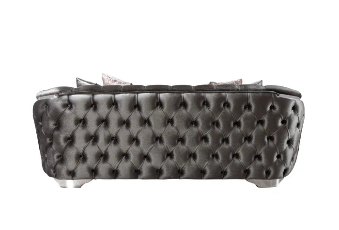 Lupino Gray Velvet Loveseat, 79 in.