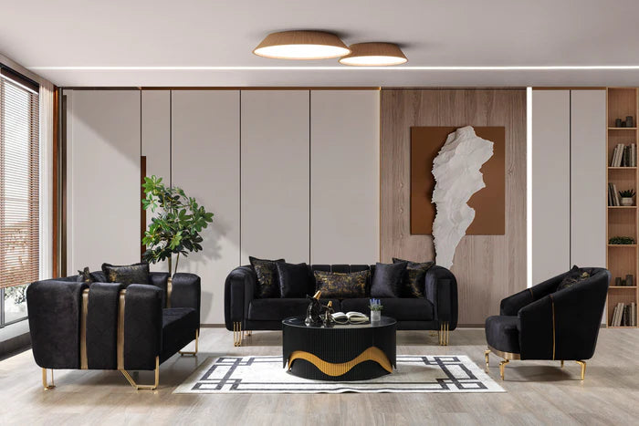 Sofá y loveseat de terciopelo Santana