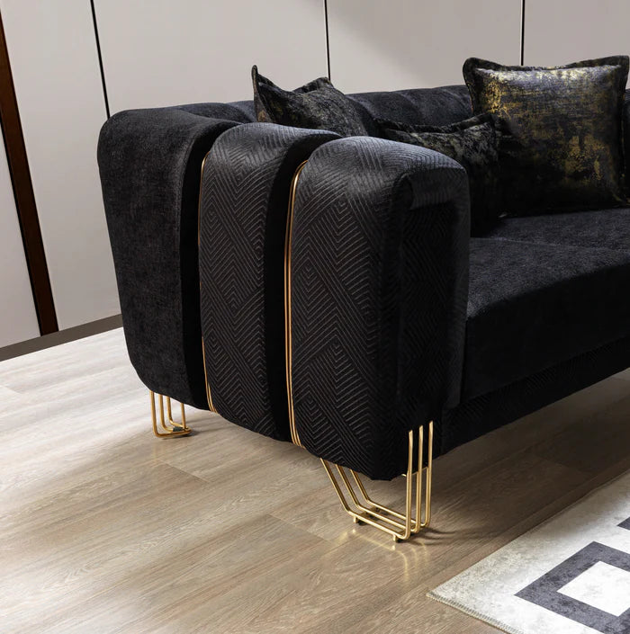 Santana Velvet Sofa and Loveseat Set, Five Colors
