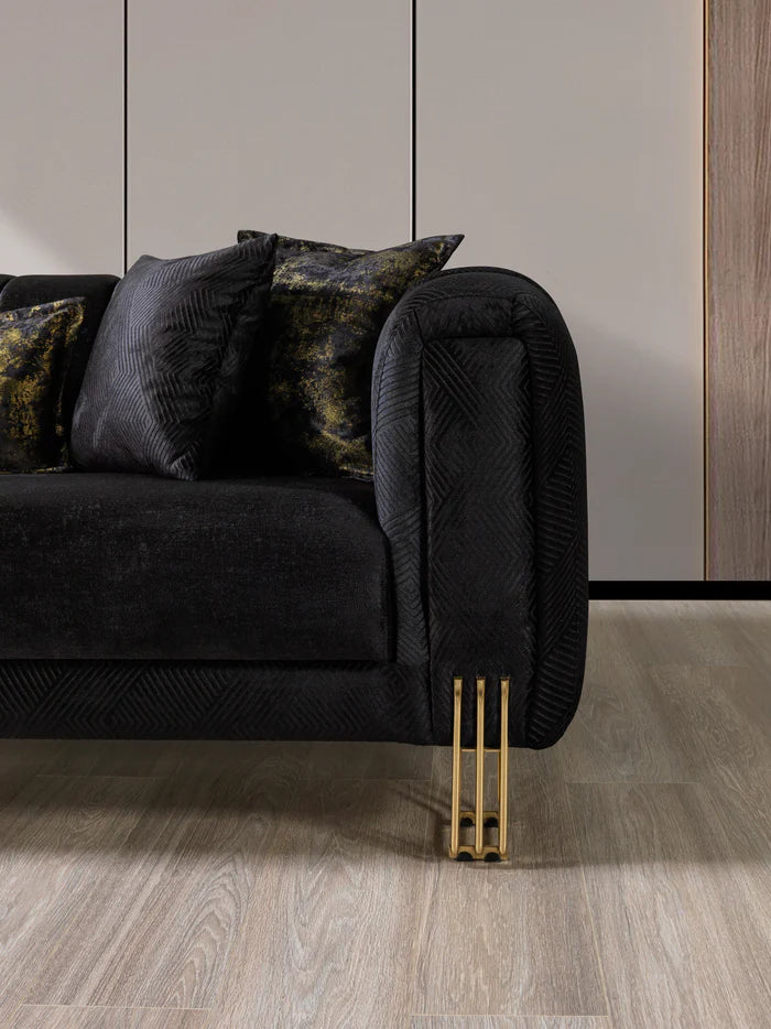 Santana Velvet Sofa and Loveseat Set, Five Colors