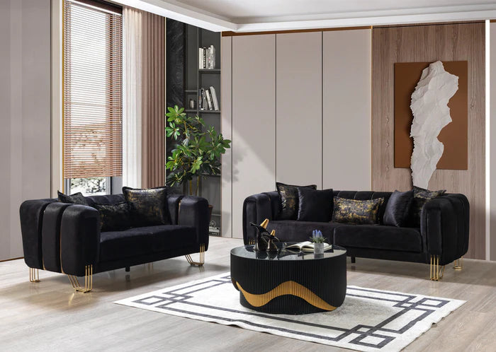 Sofá y loveseat de terciopelo Santana