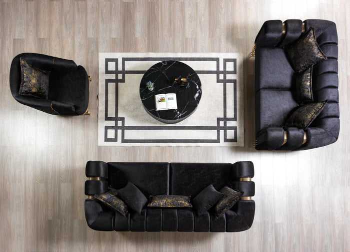 Santana Velvet Sofa and Loveseat Set, Five Colors