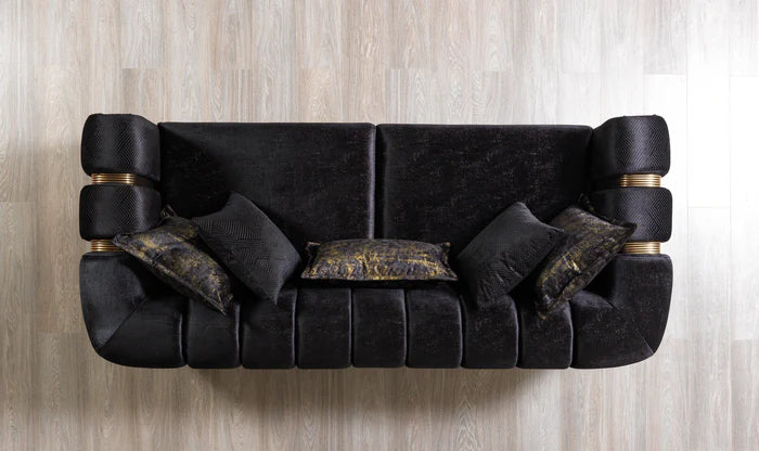 Santana Velvet Sofa and Loveseat Set, Five Colors