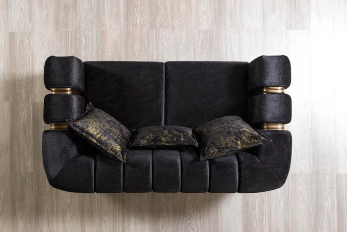 Santana Velvet Sofa and Loveseat Set, Five Colors