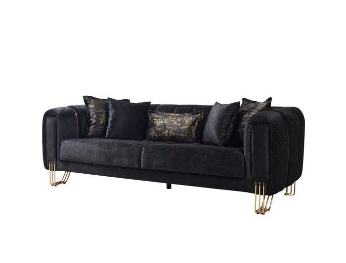 Santana Velvet Sofa and Loveseat Set, Five Colors