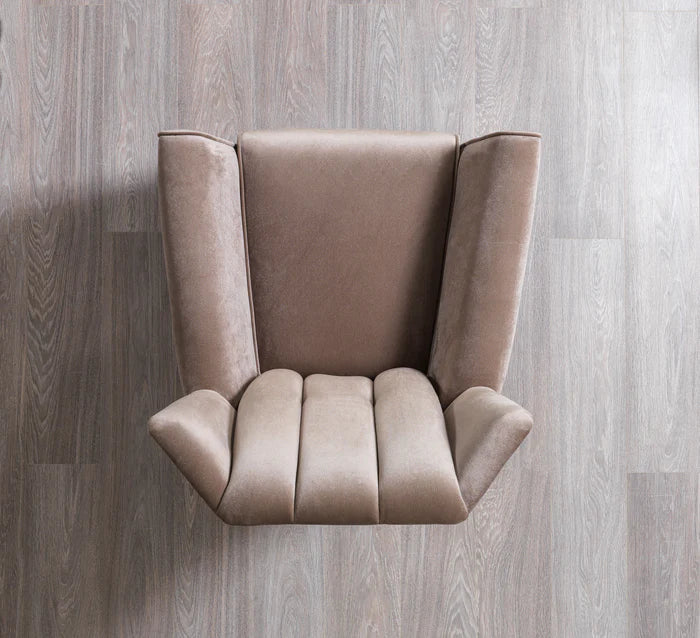 Merida Velvet Accent Chair, Coffee or Ivory
