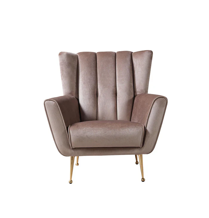 Merida Velvet Accent Chair, Coffee or Ivory