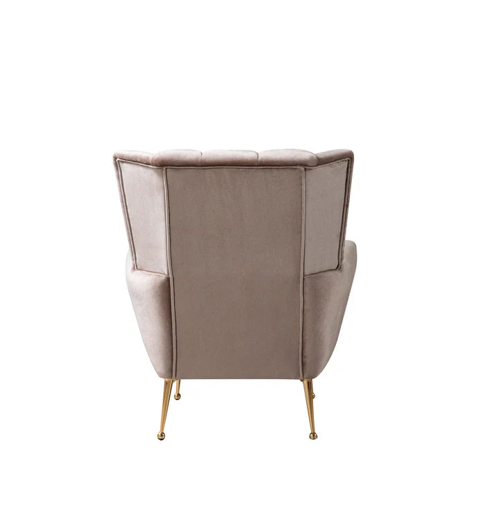 Merida Velvet Accent Chair, Coffee or Ivory