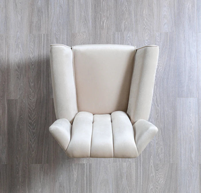 Merida Velvet Accent Chair, Coffee or Ivory