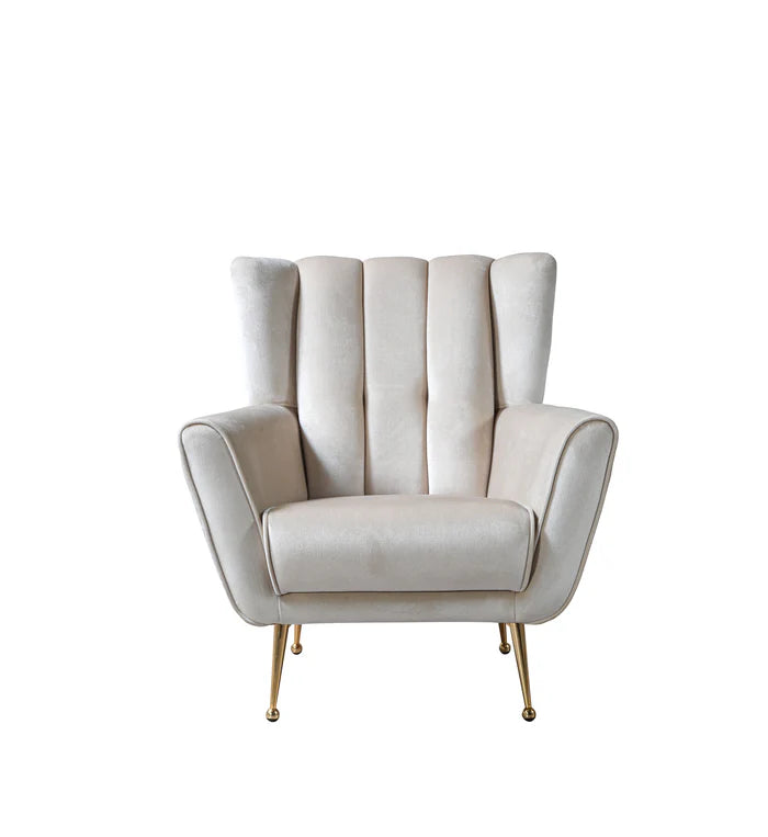 Merida Velvet Accent Chair, Coffee or Ivory