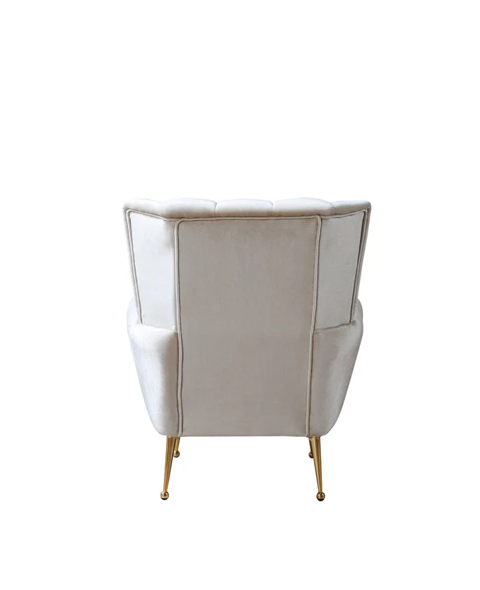 Merida Velvet Accent Chair, Coffee or Ivory