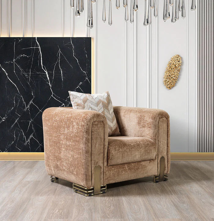 Brenda Coffee Bouclé Accent Chair