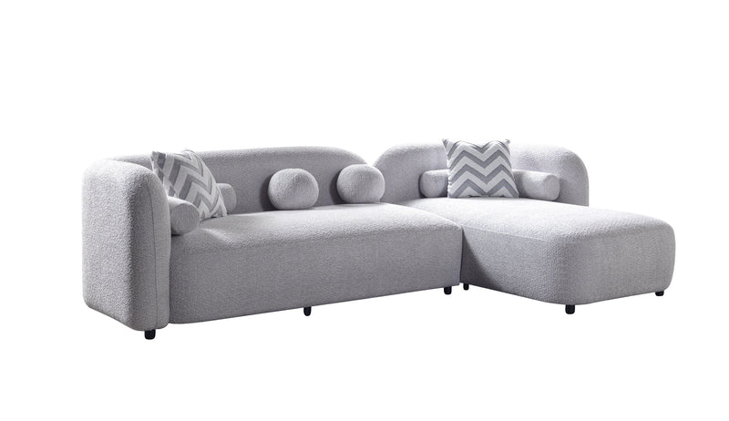 Liva 110-Inch Bouclé Chaise Sectional, Sand or Gray