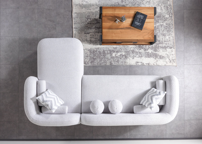 Liva 110-Inch Bouclé Chaise Sectional, Sand or Gray