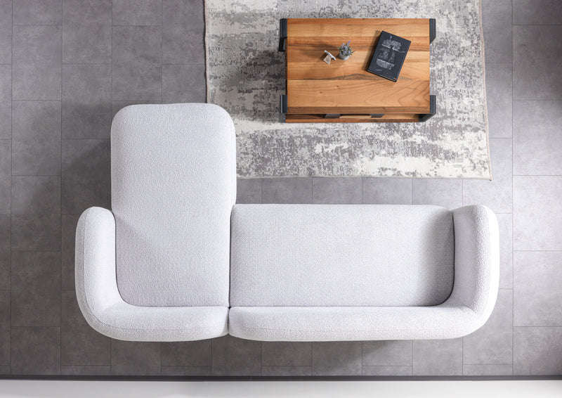 Liva 110-Inch Bouclé Chaise Sectional, Sand or Gray
