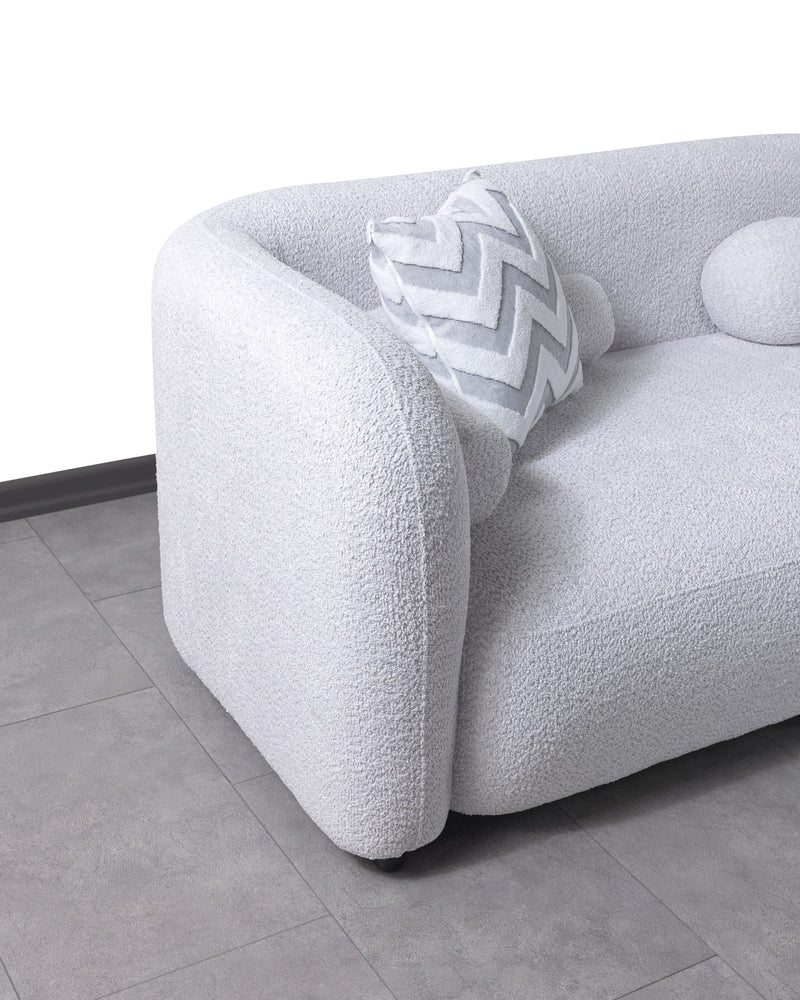 Liva 110-Inch Bouclé Chaise Sectional, Sand or Gray