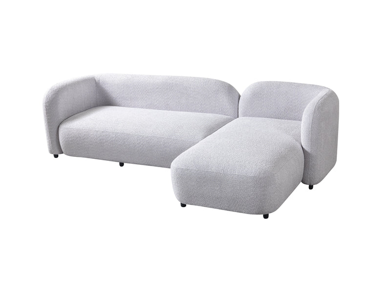 Liva 110-Inch Bouclé Chaise Sectional, Sand or Gray
