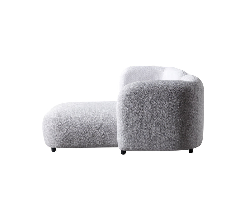 Liva 110-Inch Bouclé Chaise Sectional, Sand or Gray