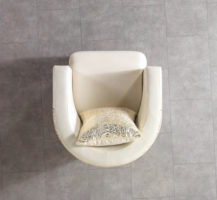 Anica Ivory Velvet Sofa and Loveseat Set