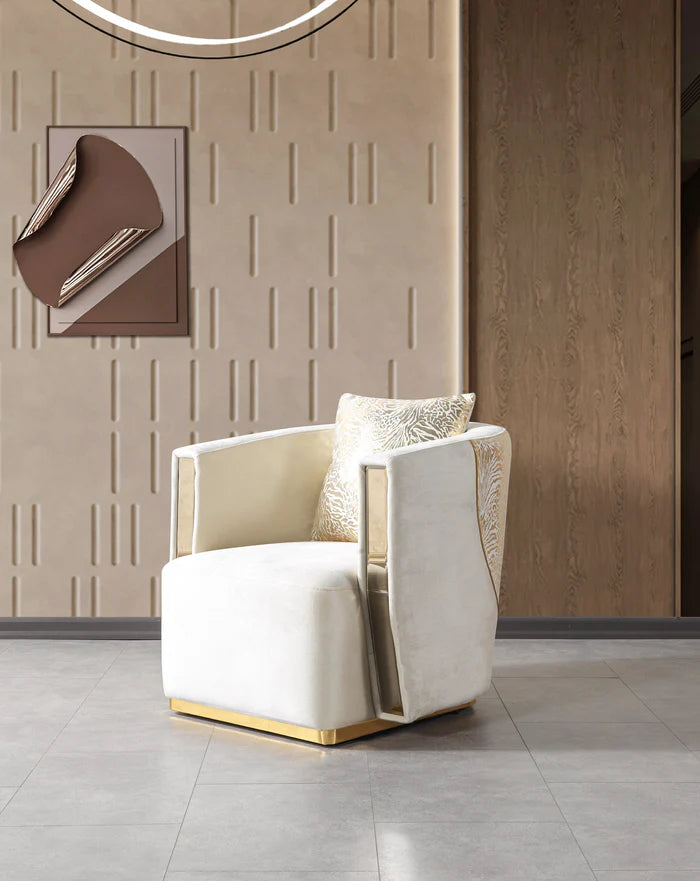 Anica Ivory Velvet Sofa and Loveseat Set