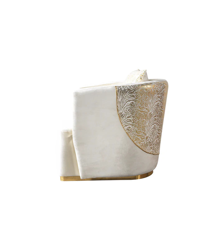 Anica Ivory Velvet Sofa and Loveseat Set