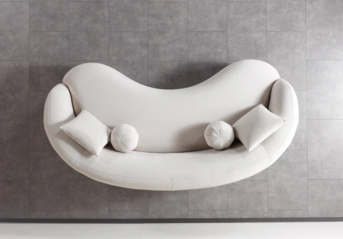 Bonita Ivory Velvet Sofa, 91 in.