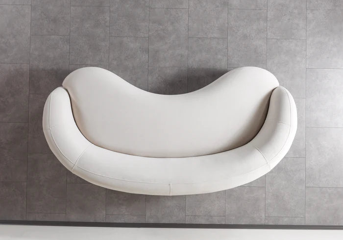 Bonita Ivory Velvet Sofa, 91 in.