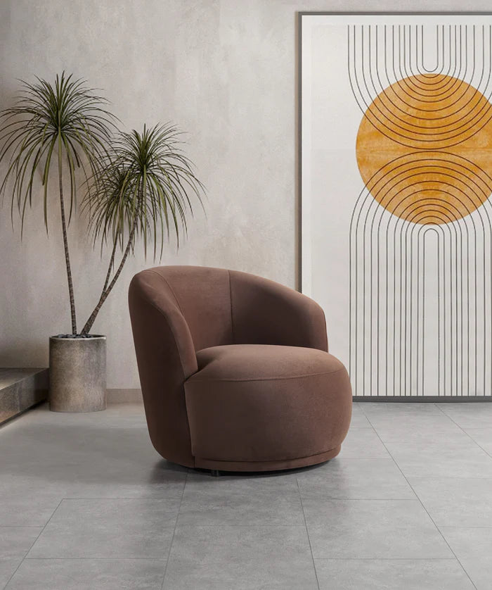 Bonita Velvet Accent Chair, Coffee or Ivory