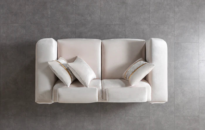 Fabiana Ivory Velvet Loveseat