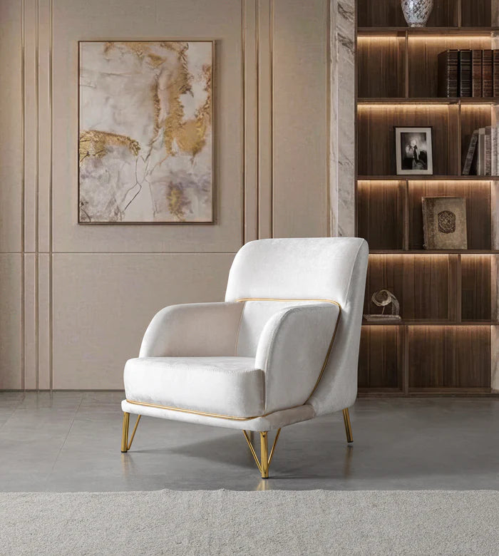 Fabiana Ivory Velvet Accent Chair