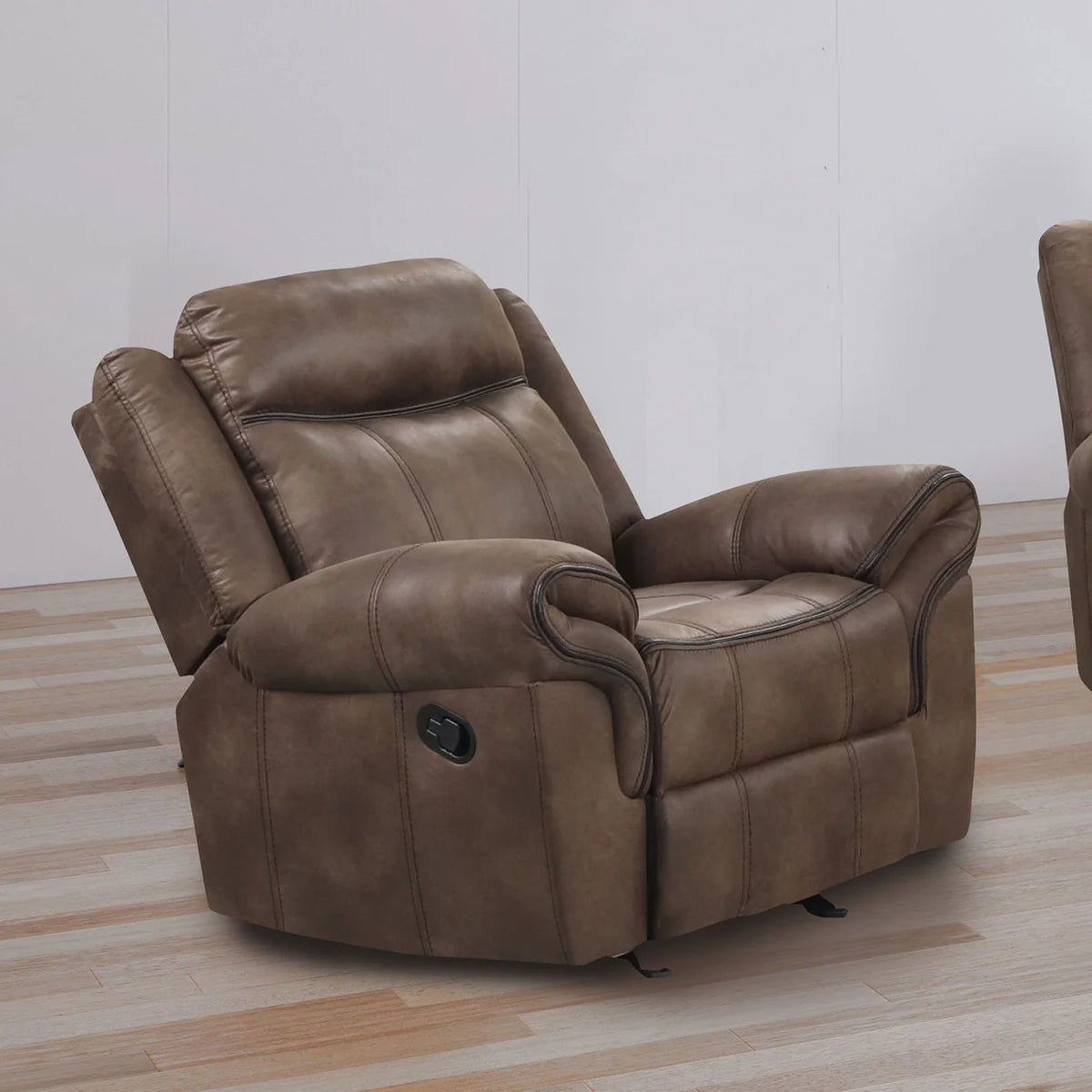 Agata Brown Leatherette Glider Recliner