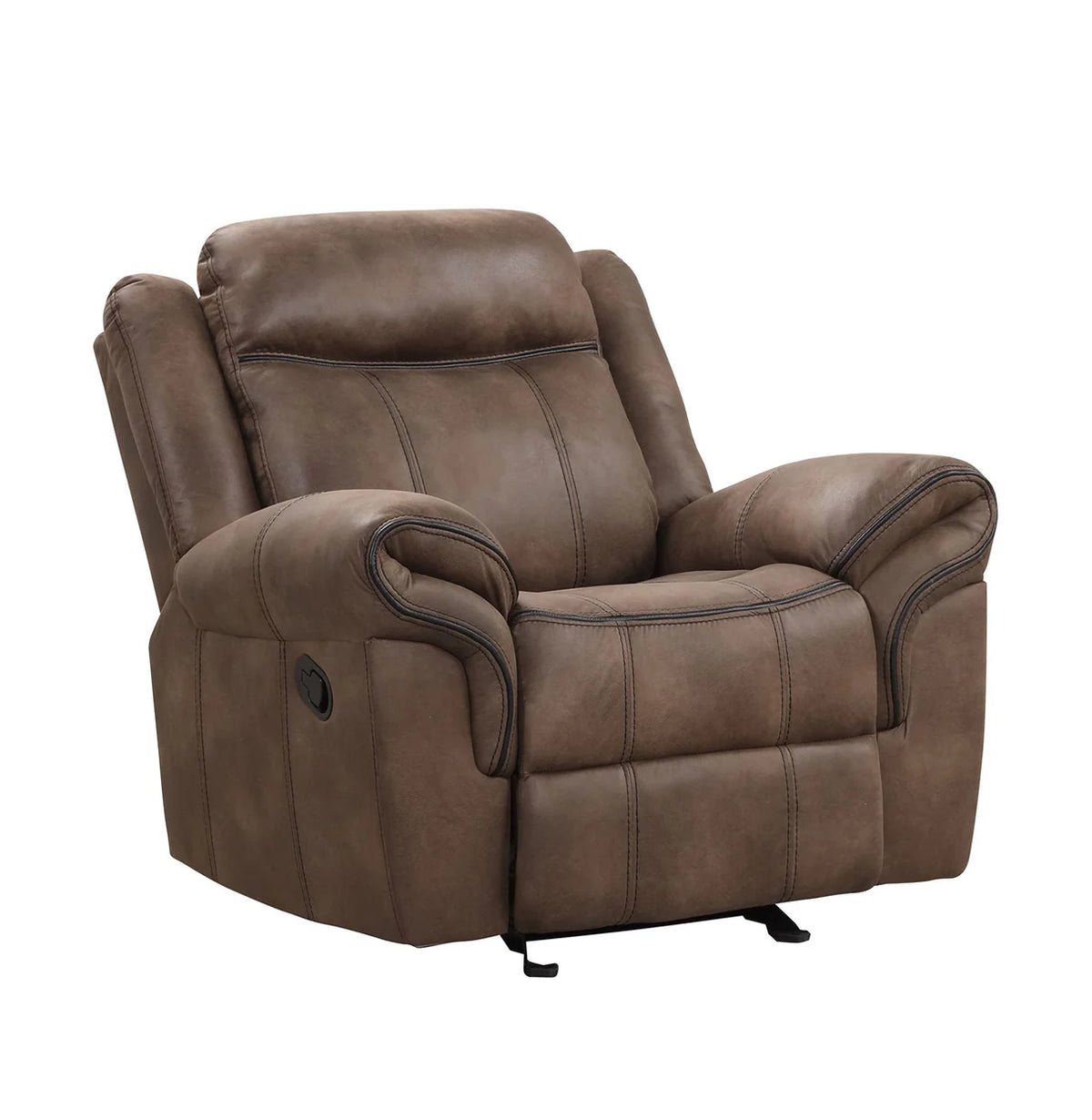 Agata Brown Leatherette Glider Recliner