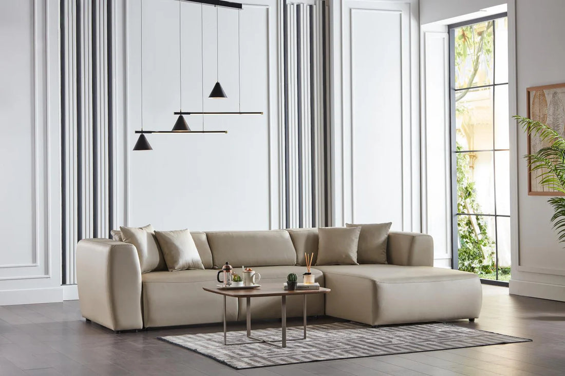 Picasso Santa Cream RAF Chaise Sleeper Sectional