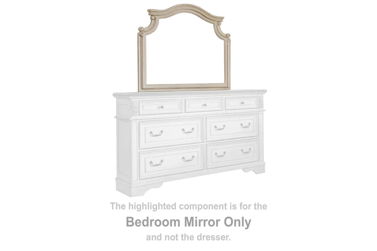 Realyn Chipped White Bedroom Mirror Only