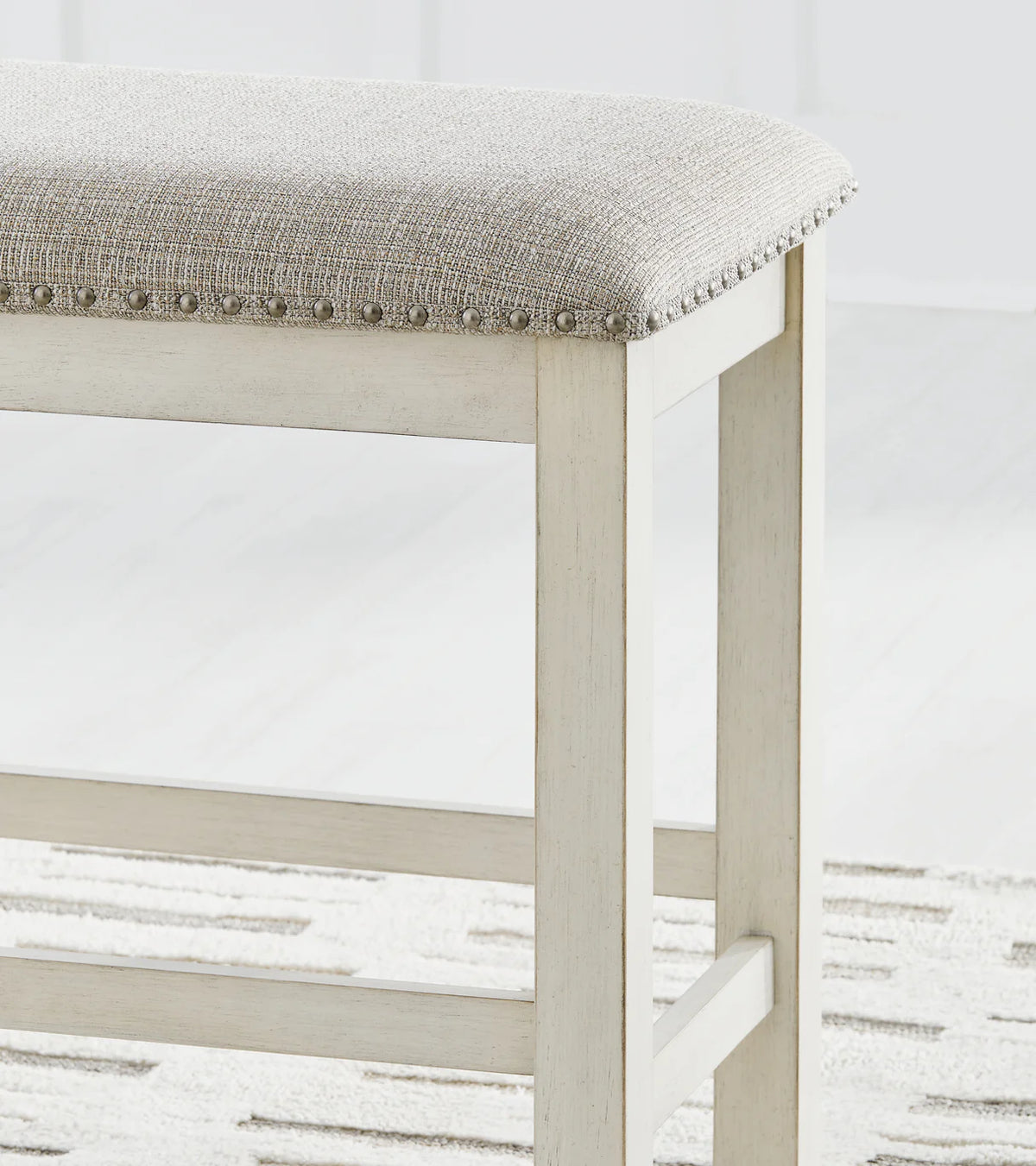 Robbinsdale White Counter Height Table, 6 Stools & Bench
