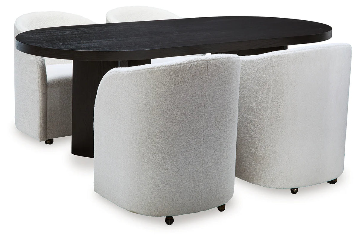 Rowanbeck Black Dining Table & Chair Sets
