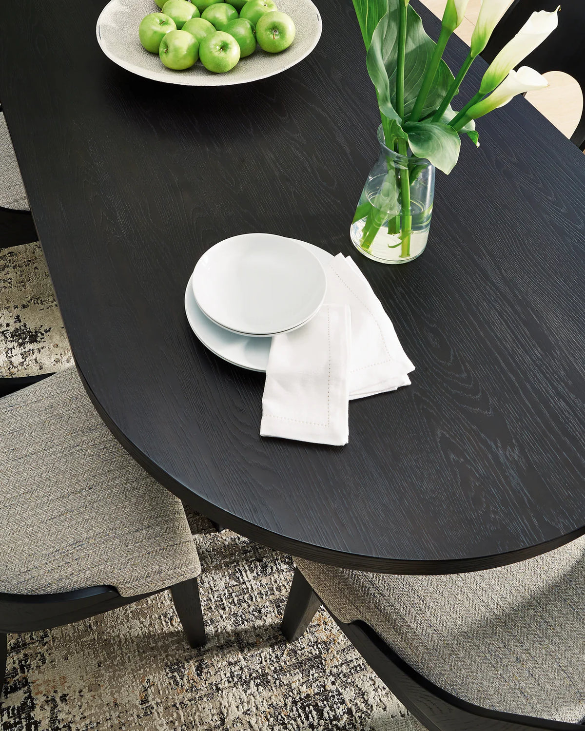 Rowanbeck Black Dining Table & Chair Sets