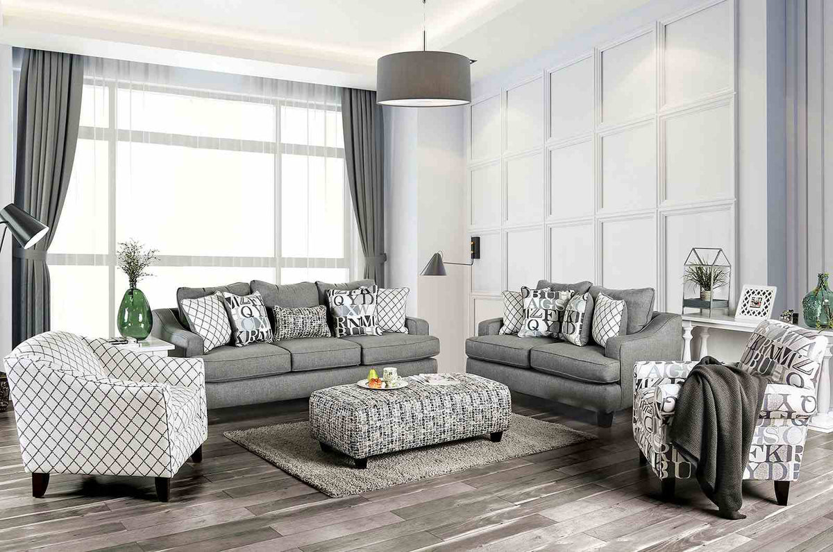 Verne Gray Sofa, Loveseat, Accent Chair or Ottoman