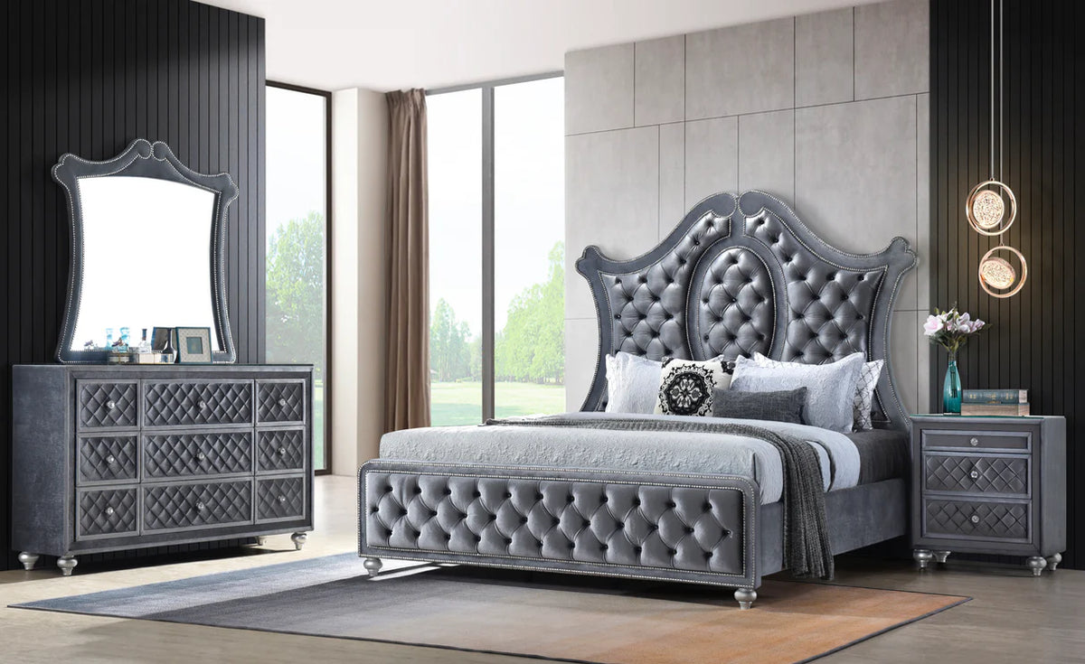 Juego de dormitorio Cameo con panel tapizado