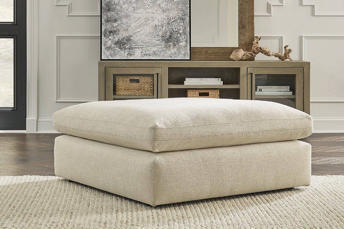 Elyza Linen Oversized Accent Ottoman