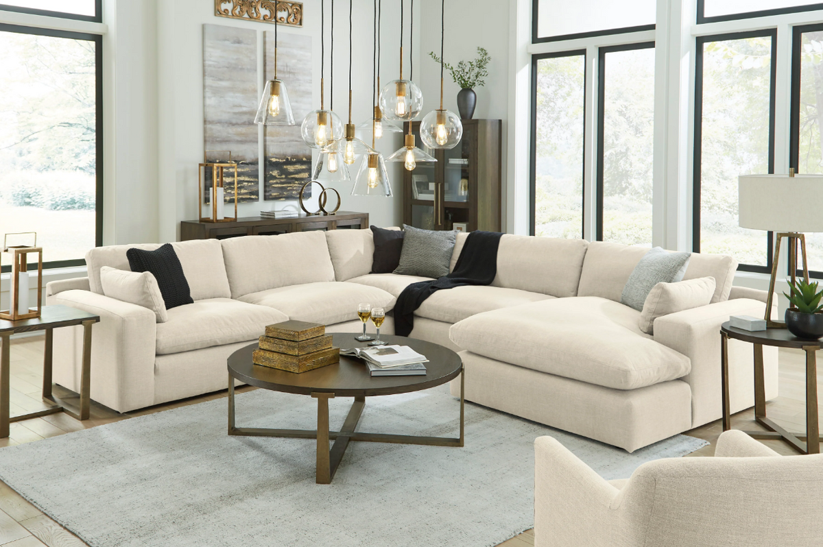 Elyza Linen 5-Piece Sectional with Chaise