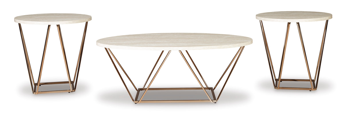 Tarica Faux Marble 3-Piece Table Set
