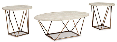 Tarica Faux Marble 3-Piece Table Set