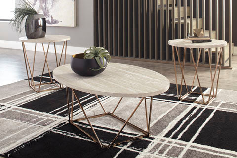 Tarica Faux Marble 3-Piece Table Set