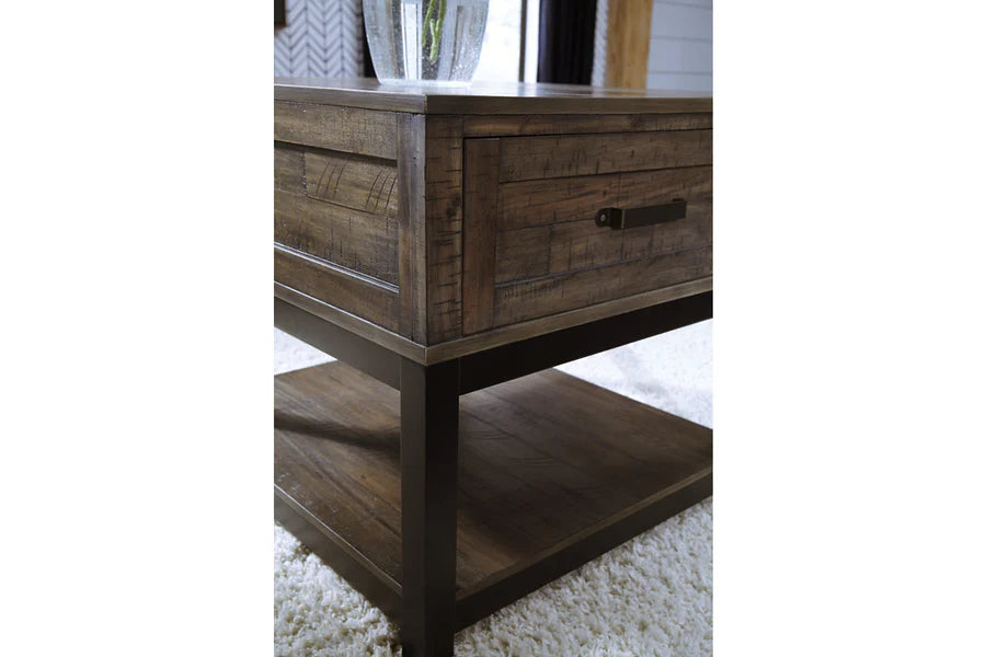 Johurst Two-Tone End Table with Drawer and Shelf