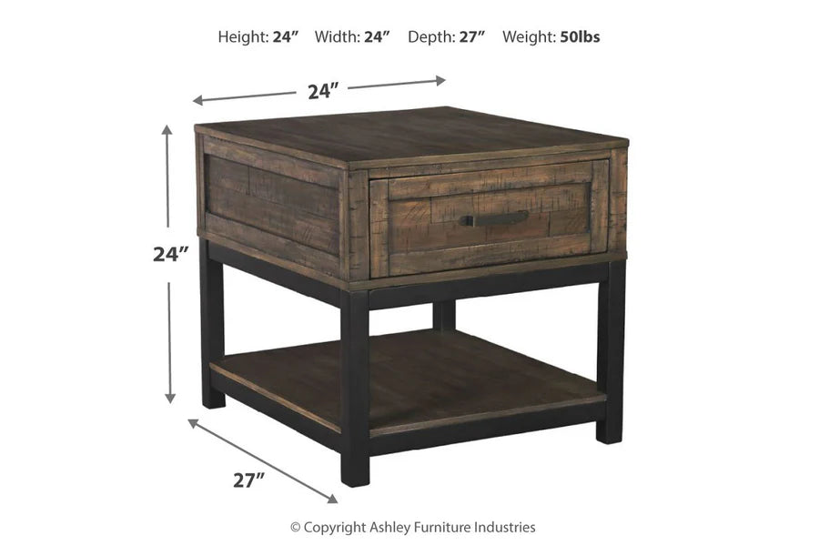 Johurst Two-Tone End Table with Drawer and Shelf