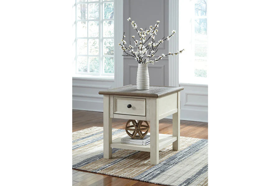 Bolanburg Weathered Oak and White End Table