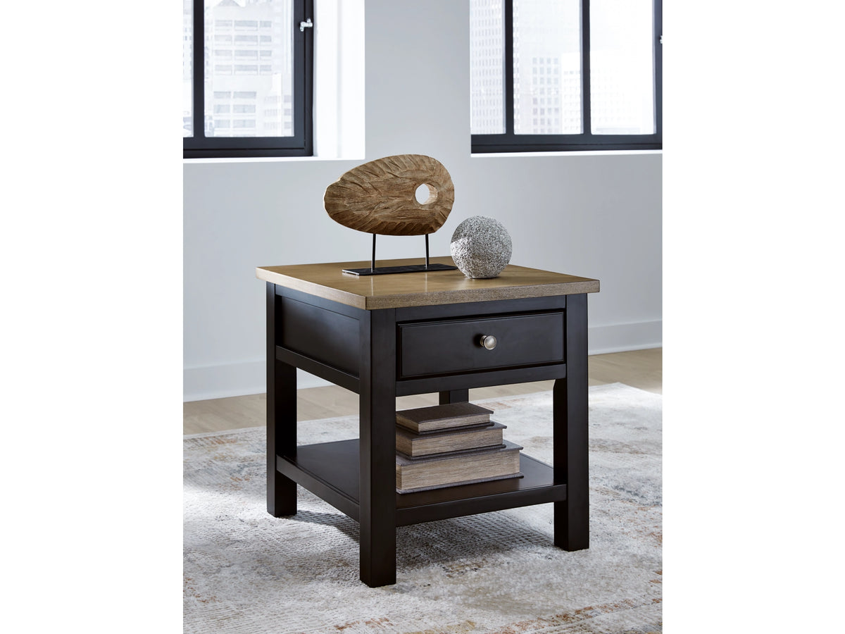 Drazmine Two-Tone End Table with Drawer
