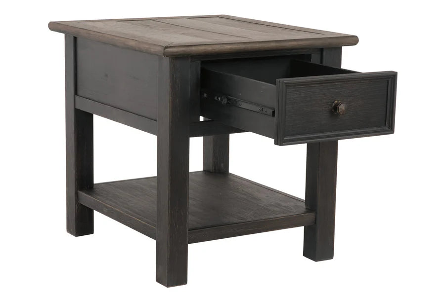Tyler Creek Grayish Brown End Table with Drawer